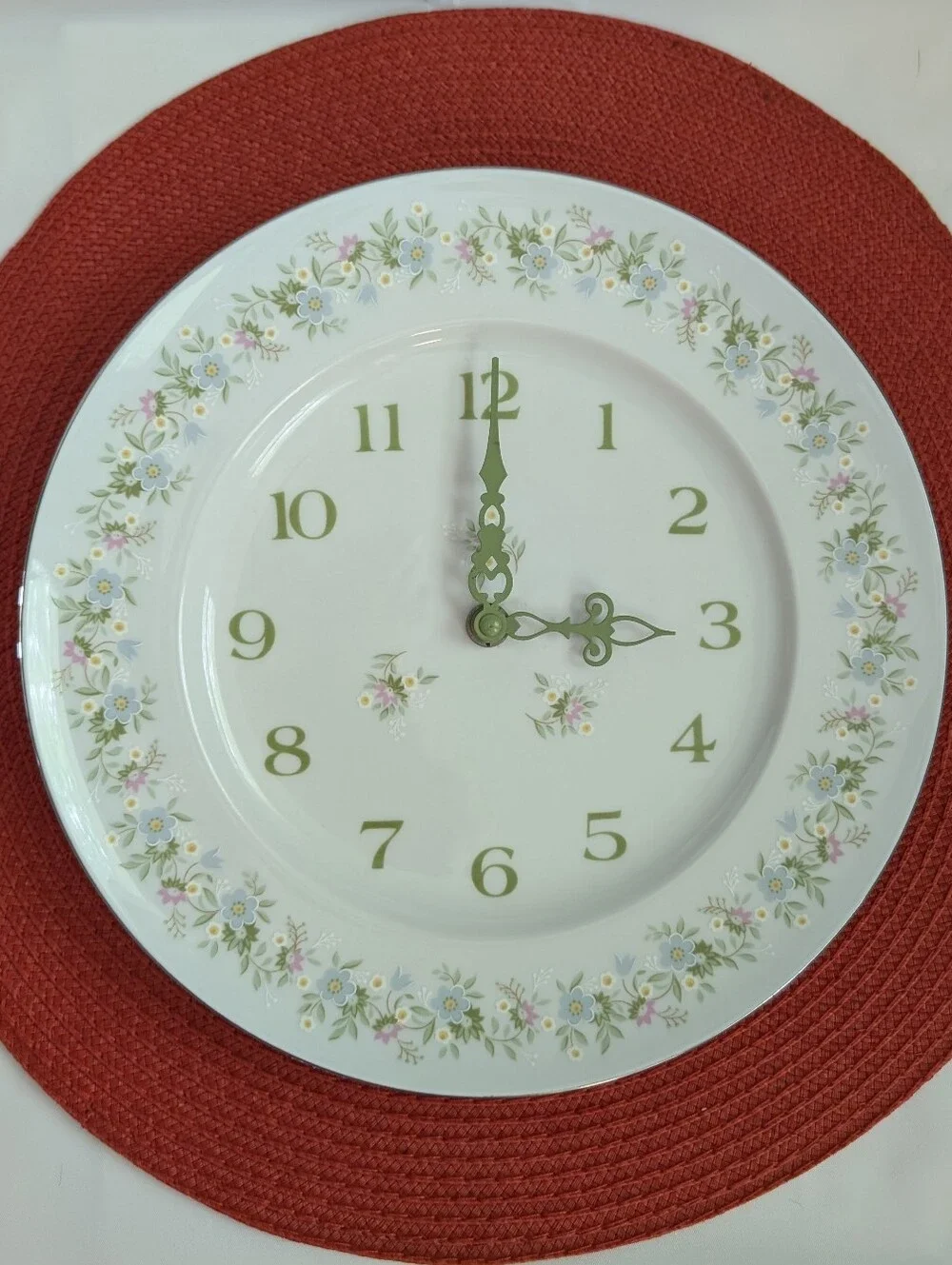 Vintage Johann Haviland Floral Plate Wall Clock – Original Manufactured Piece